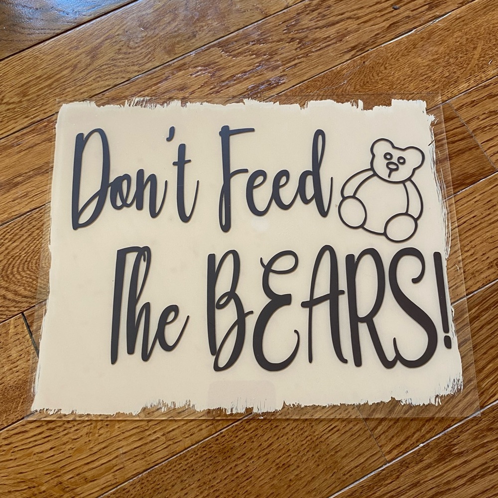 Teddy bear baby shower dessert bar/ buffet sign “don’t feed the bears”